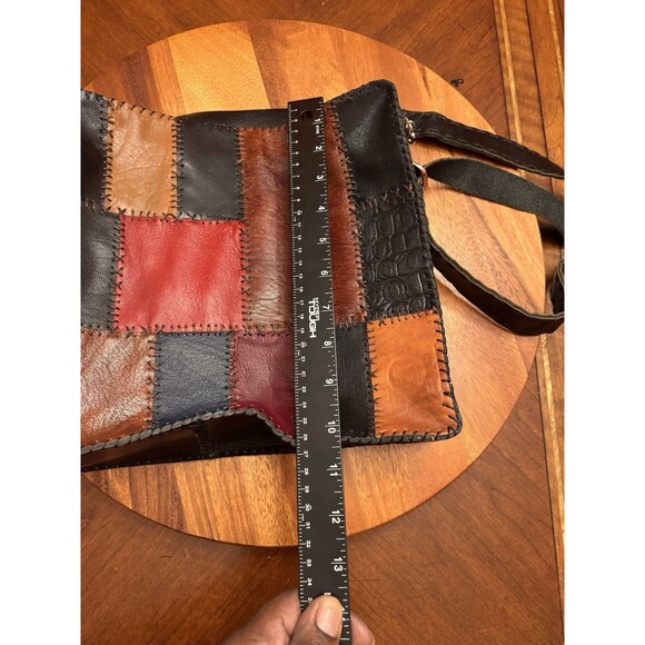 Unbranded Leather Multicolor Patchwork Shoulder Crossbody Bag Purse - Picture 10 of 12